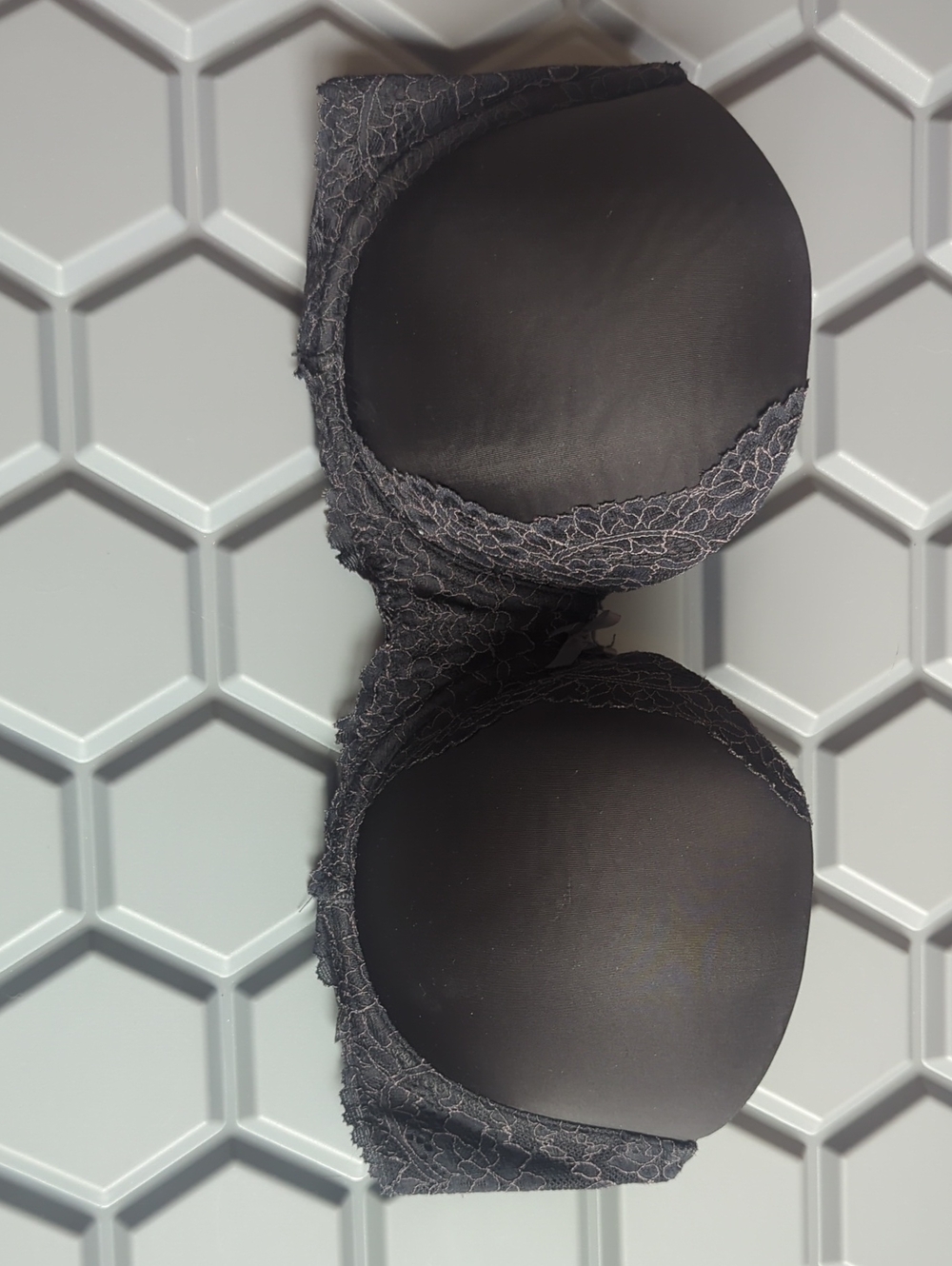 Victoria Secret Black Lace Underwire Strapless Bra